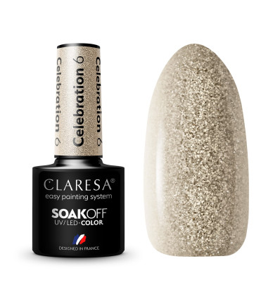 Gél lak CLARESA® Celebration 6 5ml - polopriehľadný Zlatá