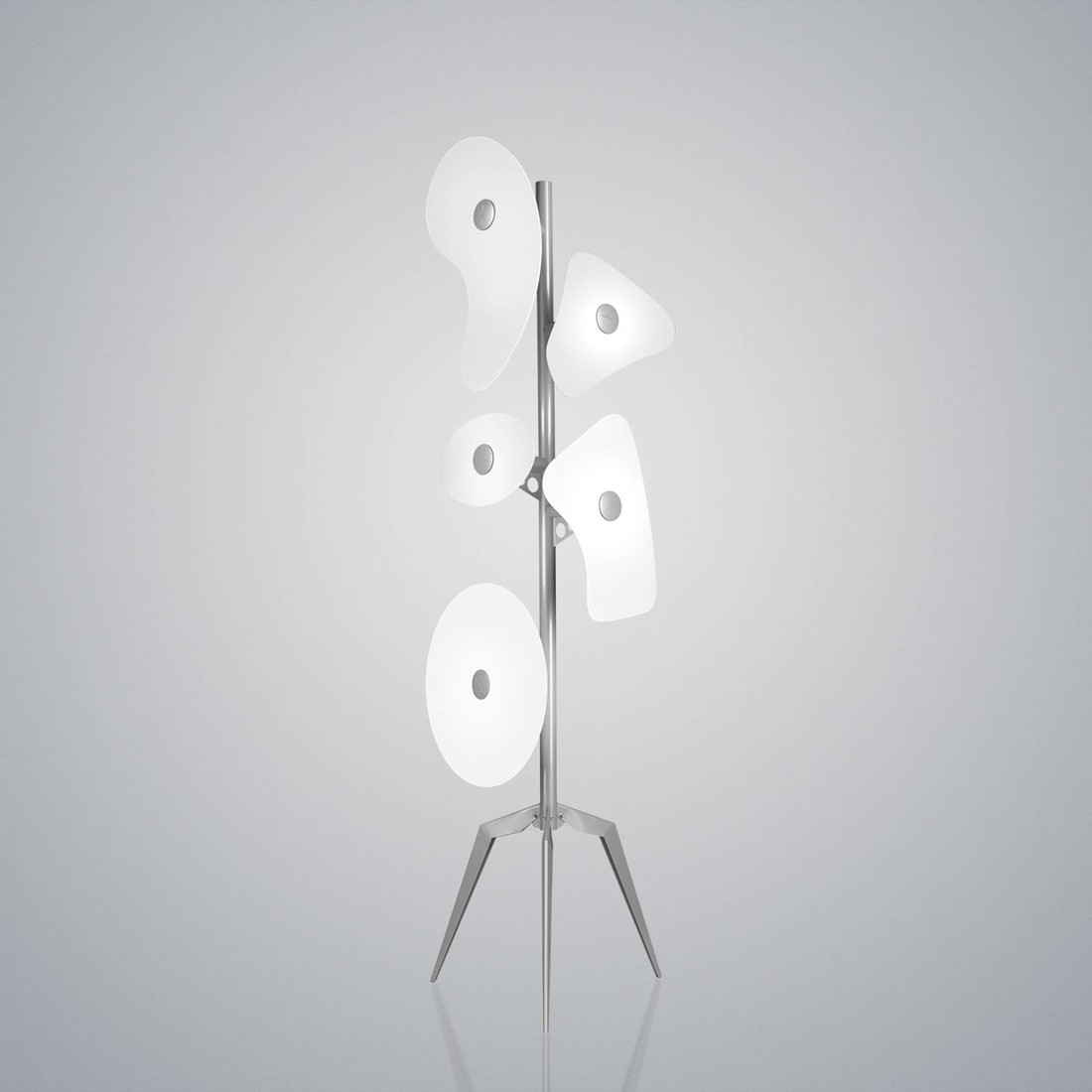 Foscarini Orbital stojacia lampa sklo biela
