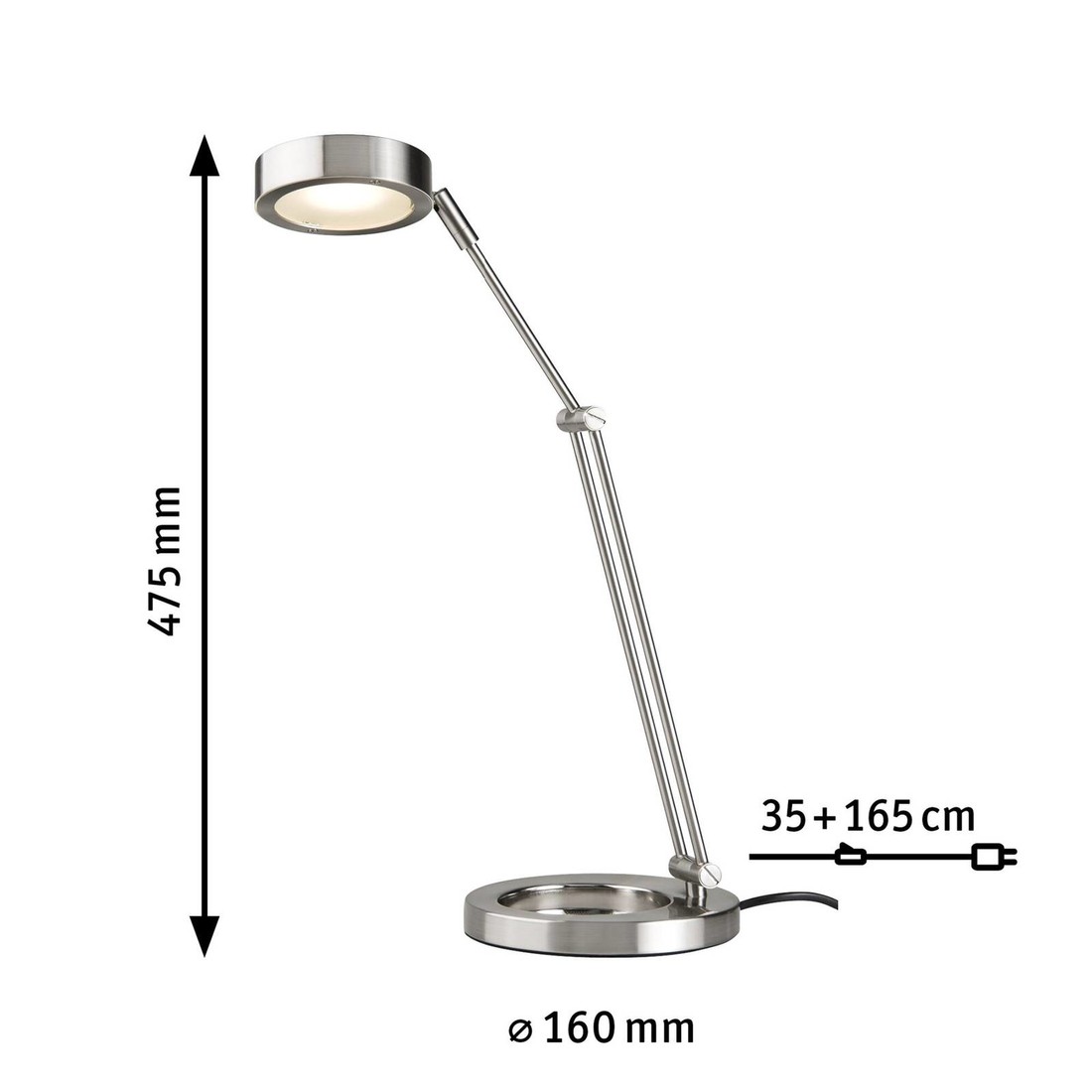 Paulmann Zed LED lampa písací stôl brúsené železo