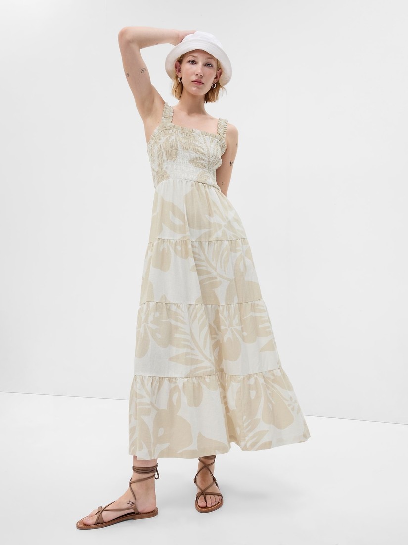 GAP Linen Floral Maxi Dress - Women