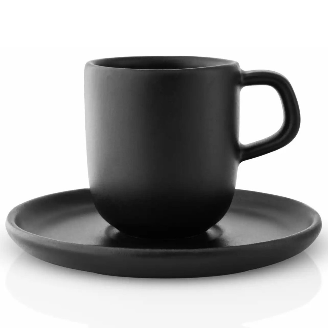 Šálka na espresso s tanierikom NORDIC KITCHEN 70 ml, čierna, kamenina, Eva Solo