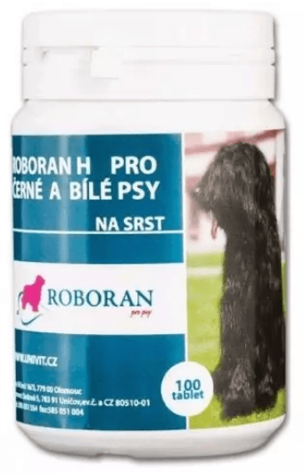 Roboran H na srsť a kožu pre čierne a biele psy 100tbl