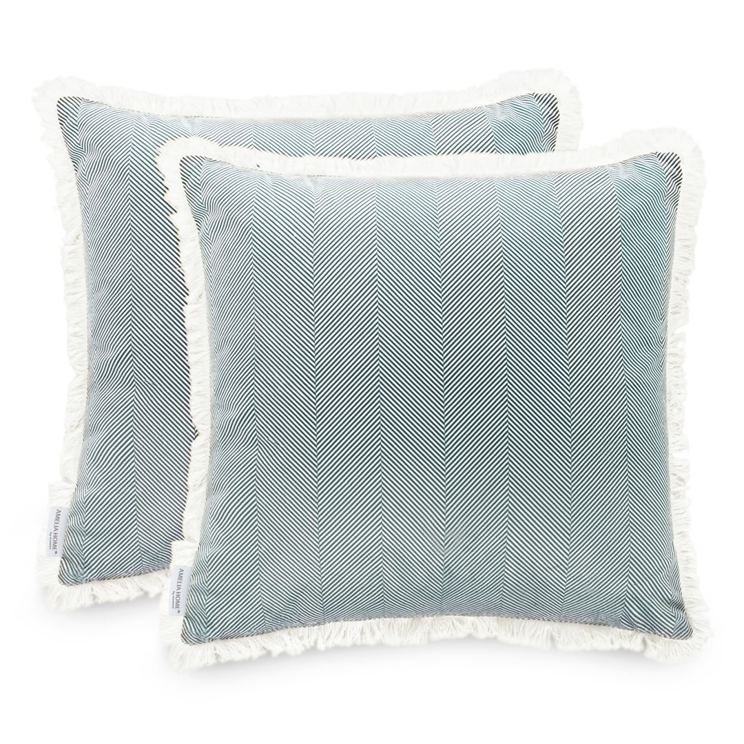Sada povlaků na polštář CLEAR 2 ks 45x45 cm zelená/bílá