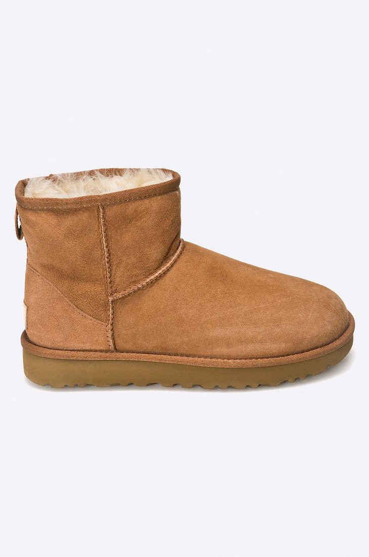 Semišové snehule UGG dámske, hnedá farba,