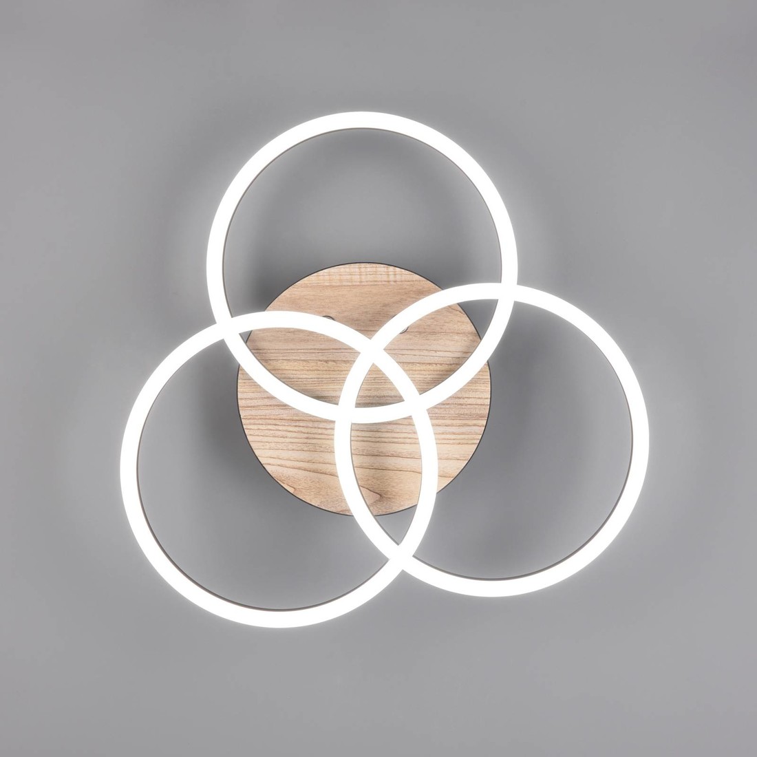 LED svetlo Circle 3-pl. diaľkové ovládanie drevo