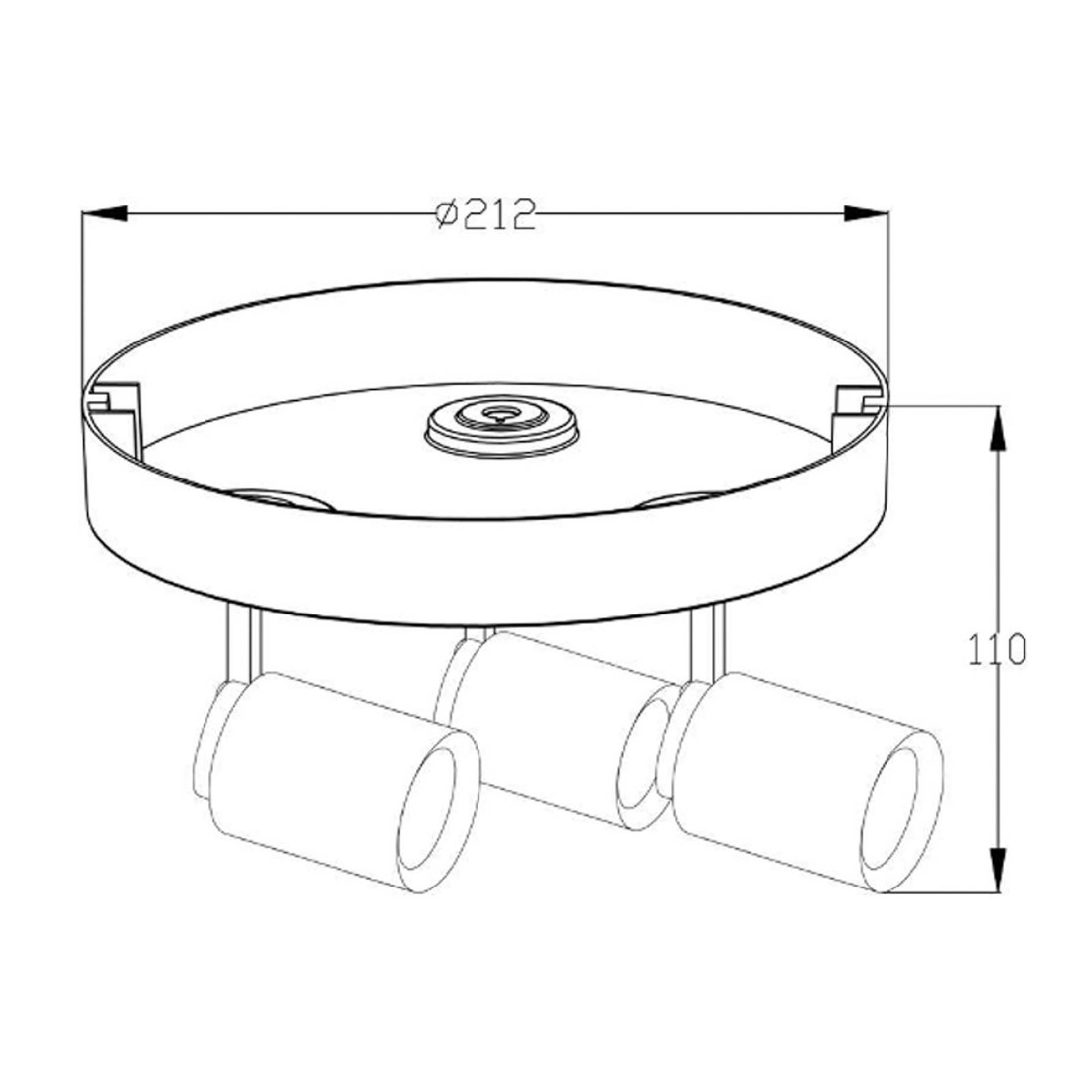 Stropné svietidlo Librae Round III, 3-pl., biela