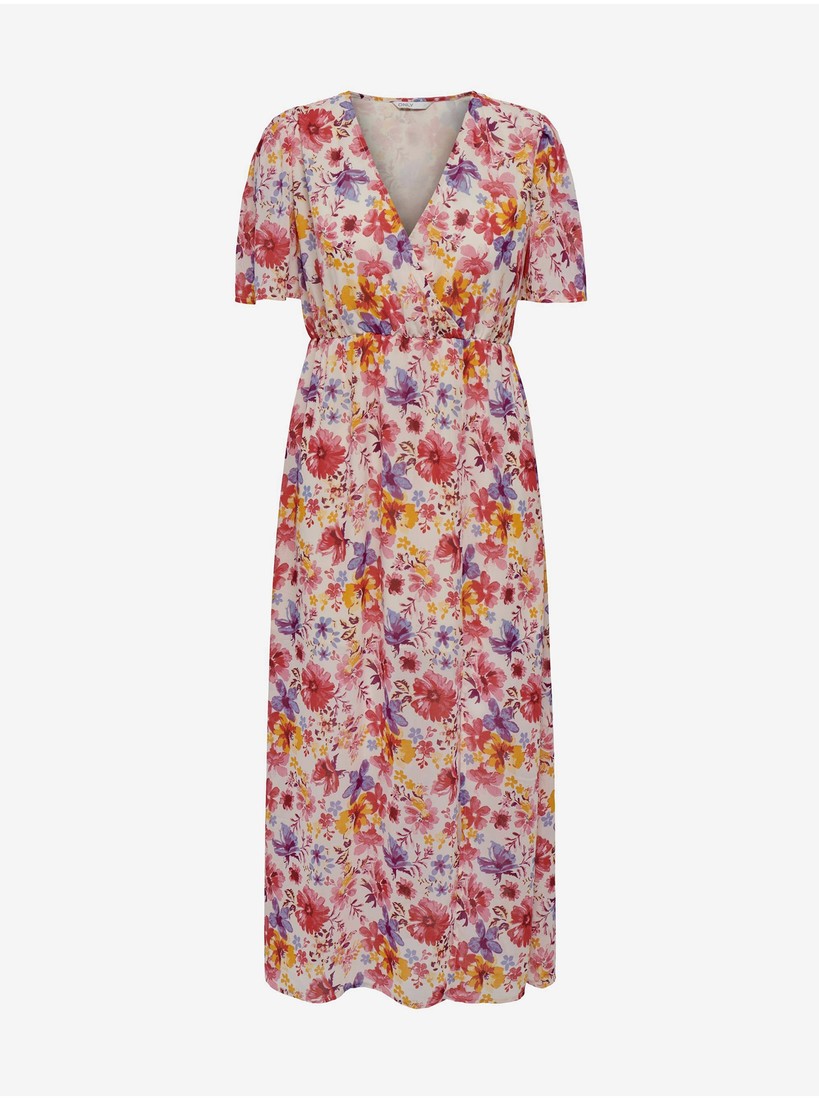 Cream-pink Women's Floral Maxi-Dresses ONLY Star - Women