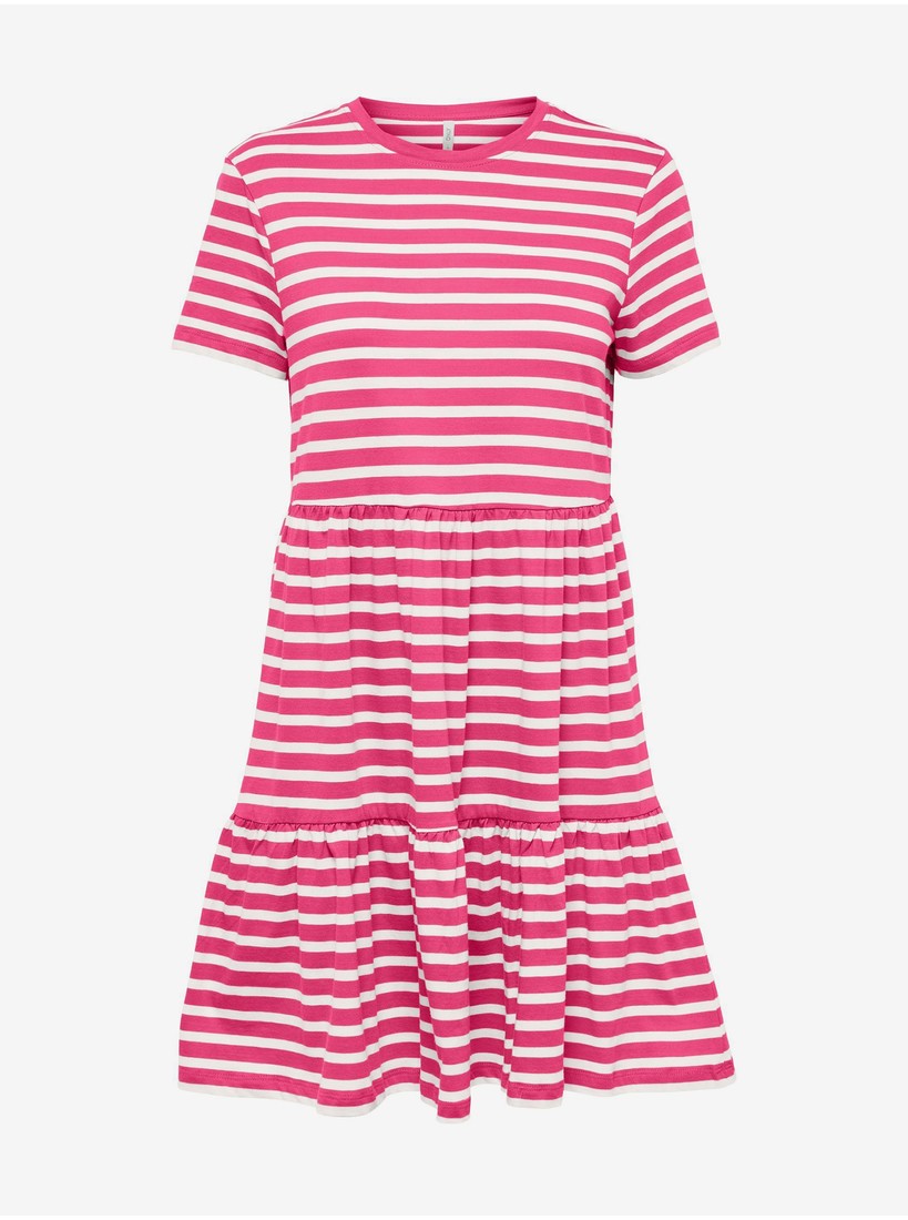 Dark pink ladies striped dress ONLY May - Women