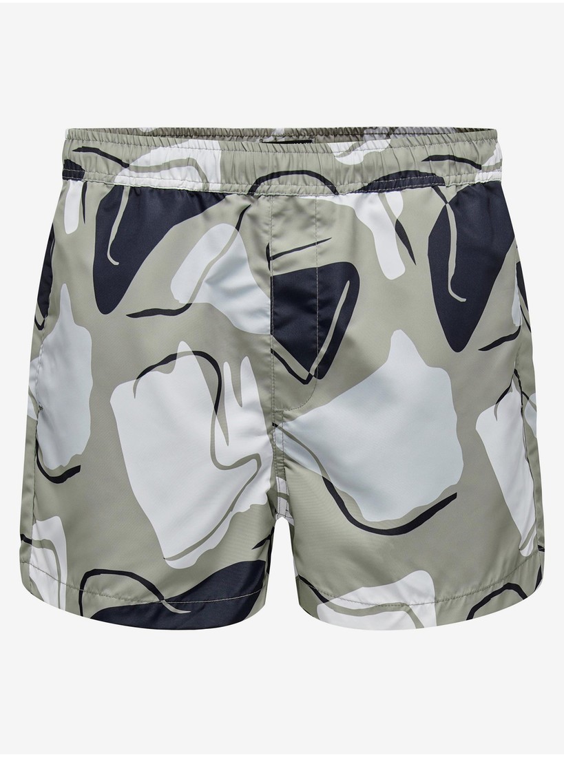 grey mens patterned swimwear ONLY & SONS Todd - Men