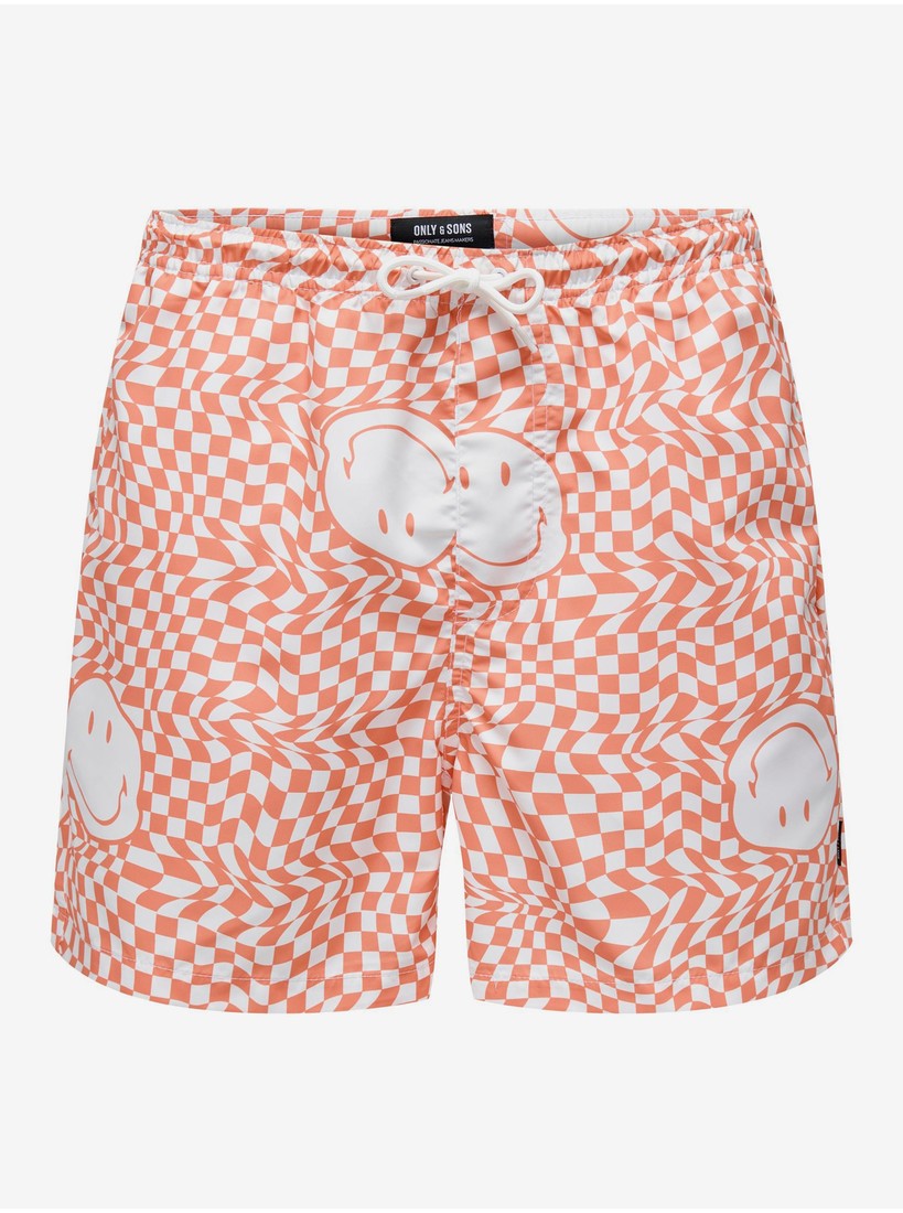 Orange Mens Patterned Swimwear ONLY & SONS Ted - Men