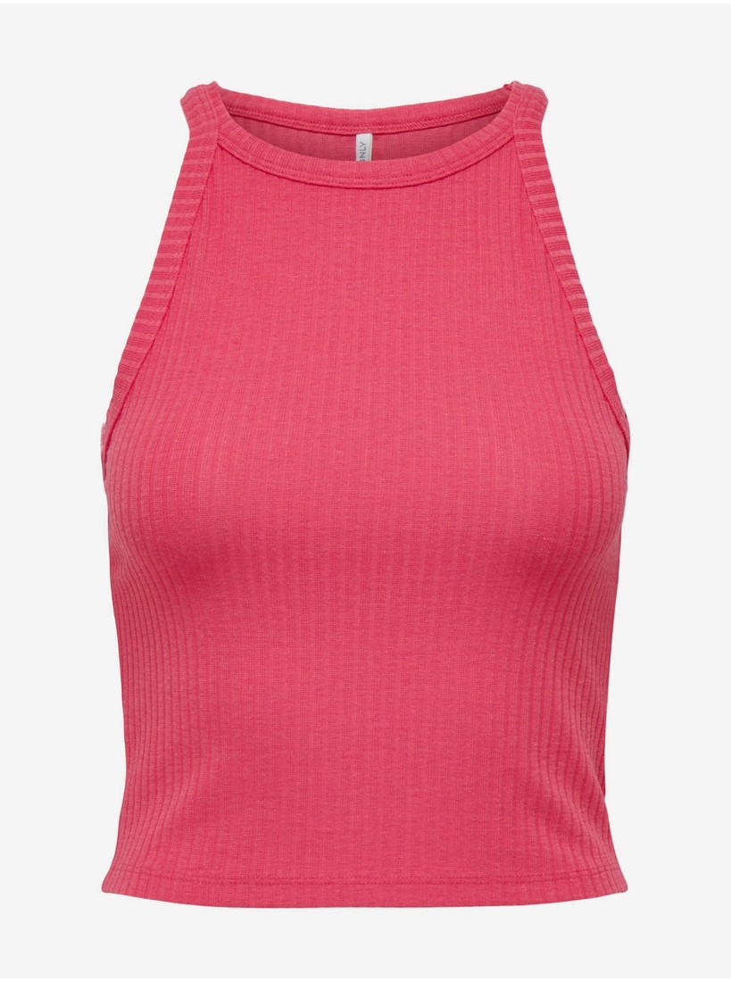 Dark pink Womens Ribbed Basic Top ONLY Emma - Women