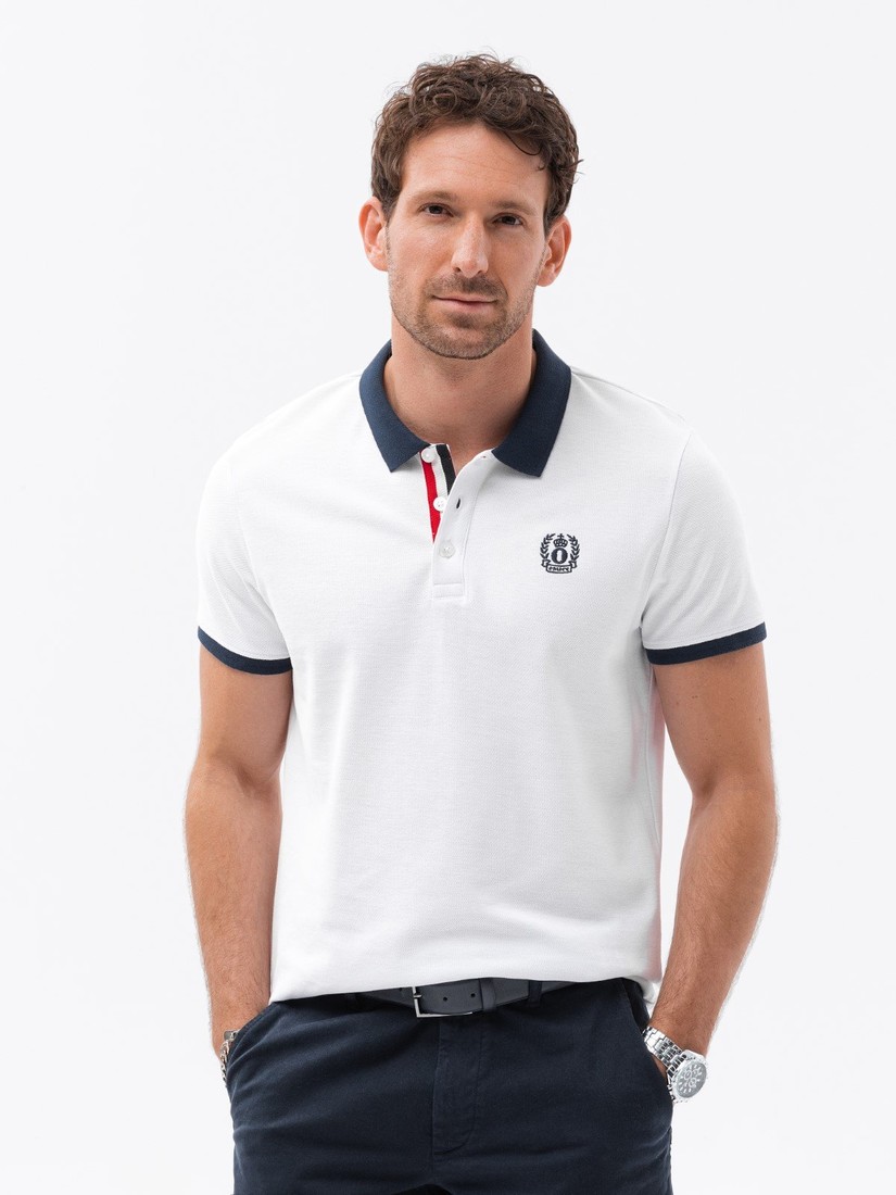 Ombre Men's polo shirt with contrasting elements