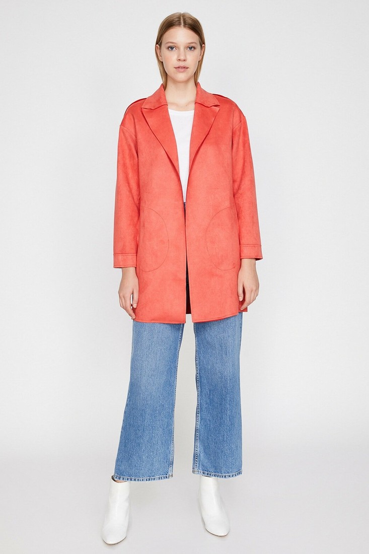 Koton Trench Coat - Pink - Double-breasted