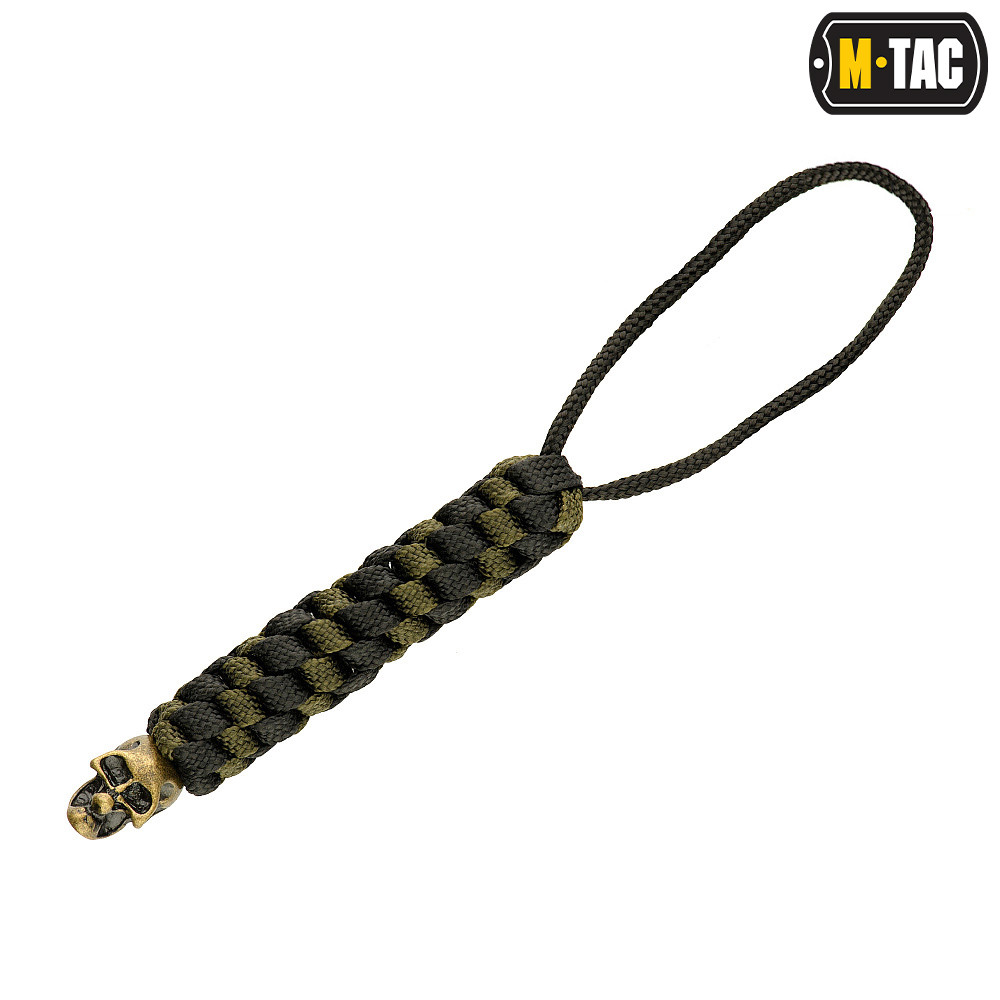 Šnúrka na nôž M-Tac Lanyard Helix Skull - čierna-olivová