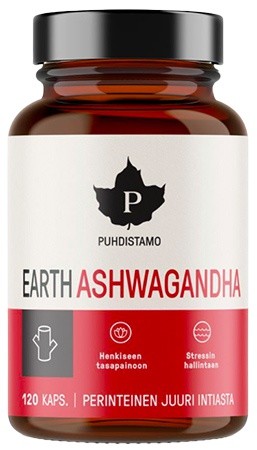 Puhdistamo earth ashwagandha bio 120 kapsúl