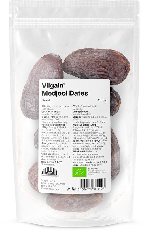 Vilgain Datle medjool sušené BIO 200 g