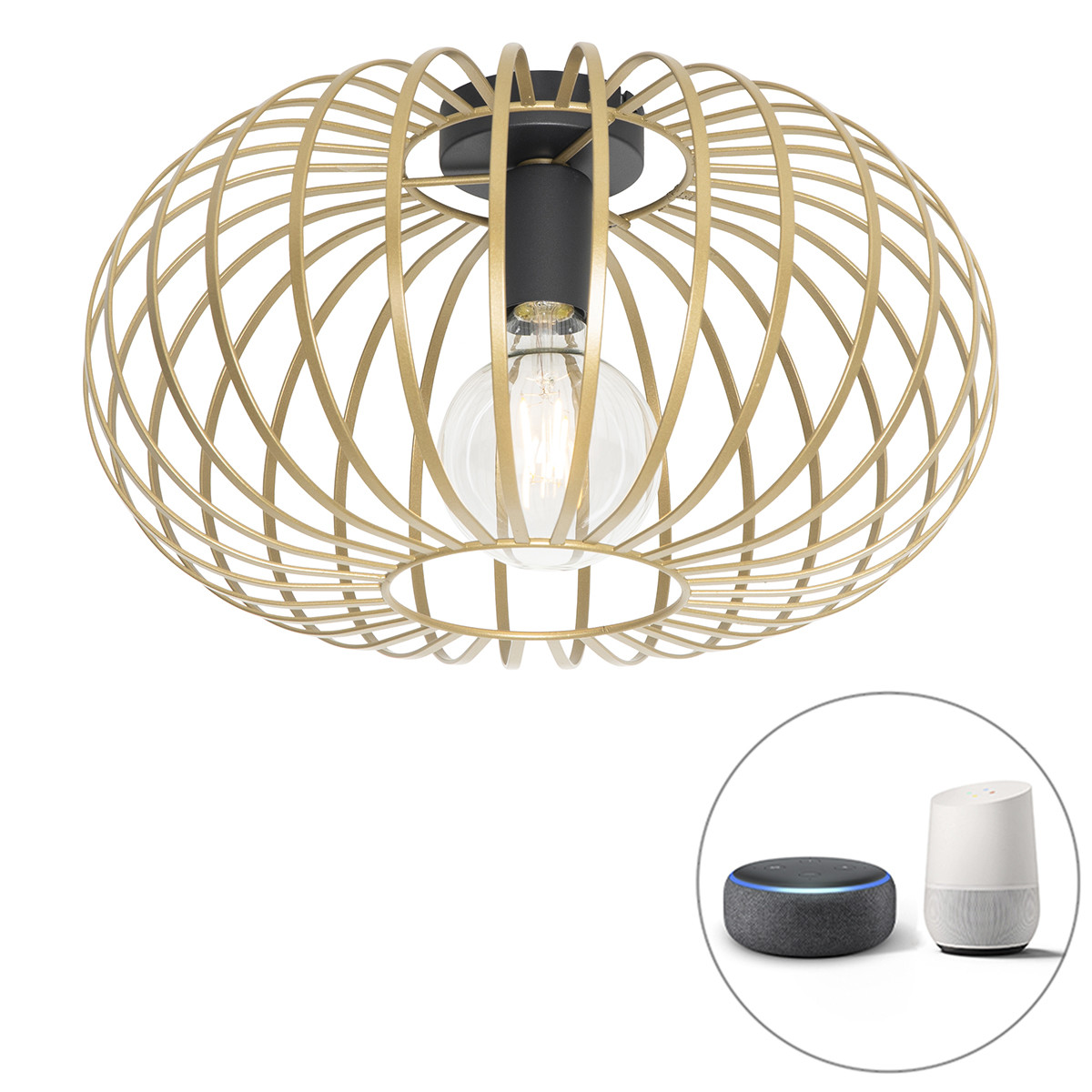 Inteligentné stropné svietidlo zlaté 39 cm vrátane Wifi G95 - Johanna