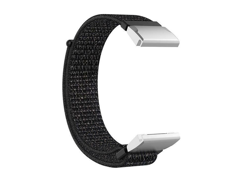 eses Nylonový remienok pre Garmin - Čierny, Strieborný QuickFit 22 mm
