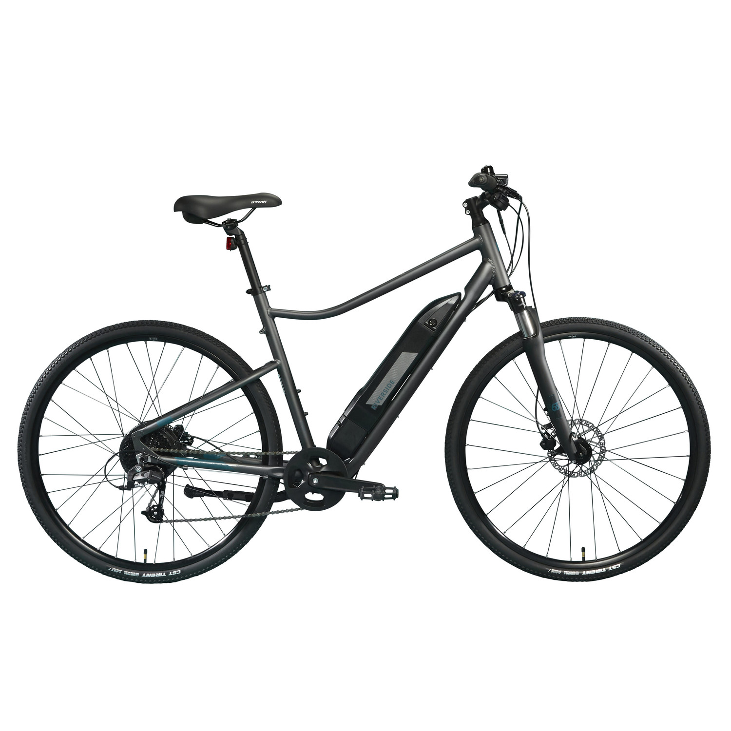 Elektrický trekingový bicykel 500 E sivý