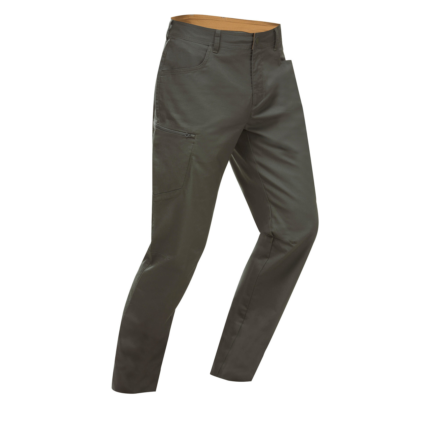 Pánske turistické nohavice NH500 Regular kaki