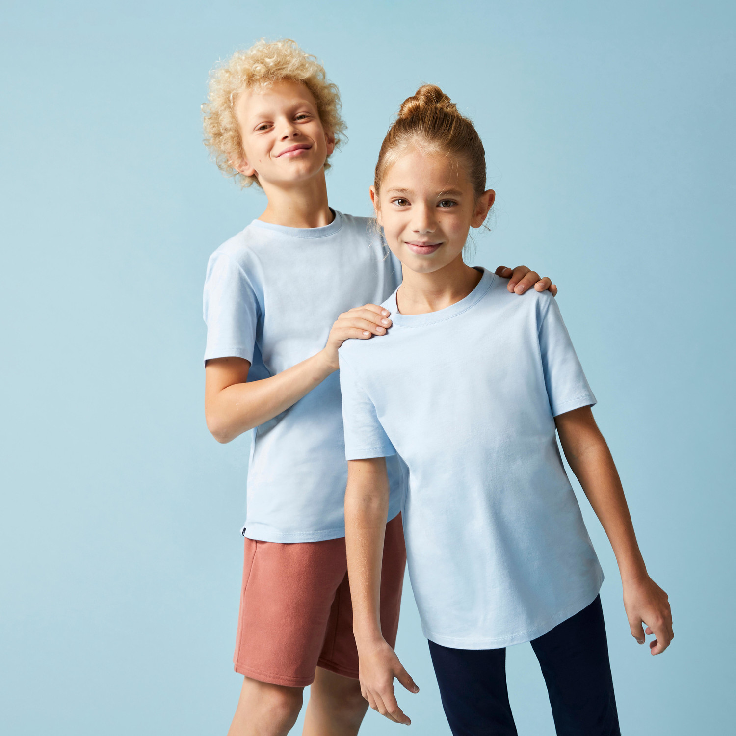 Detské bavlnené tričko unisex belasé