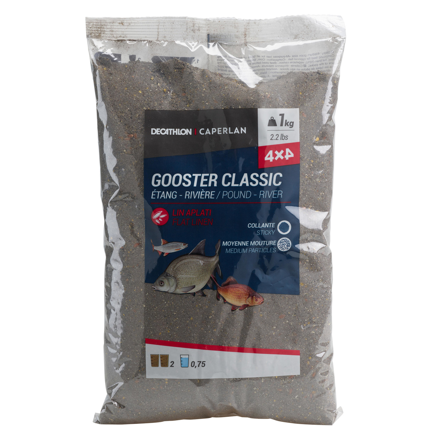 Návnada Gooster 4×4 na všetky ryby čierna 1 kg