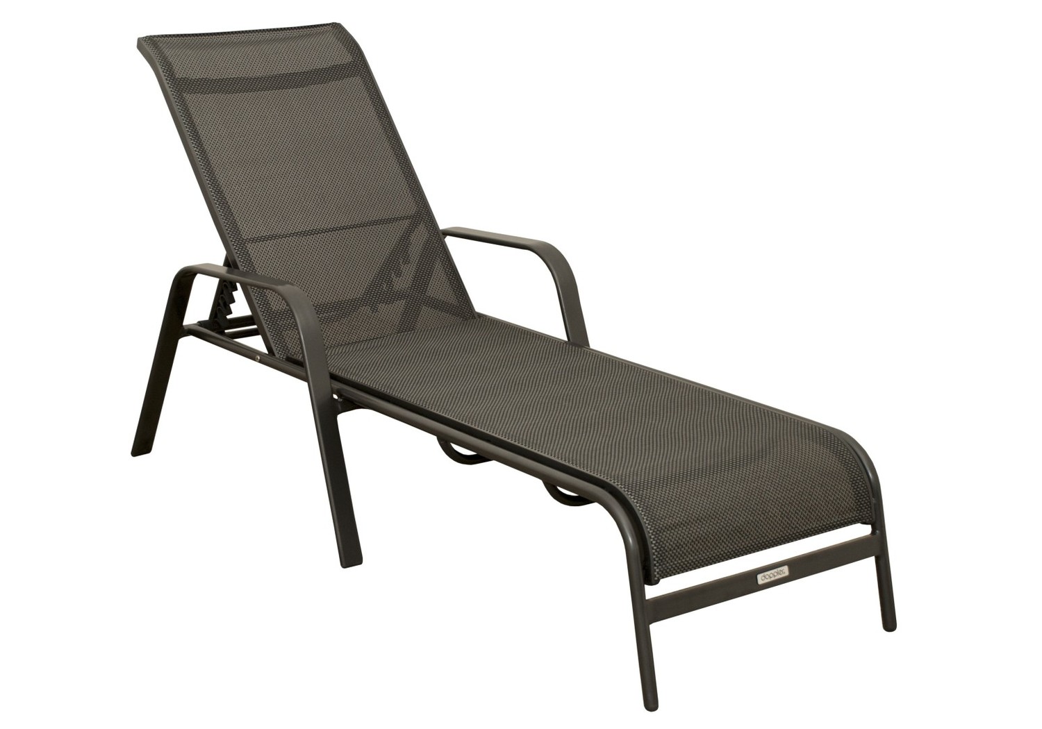 Doppler PESARO - záhradné hliníkové lehátko - antracit káro