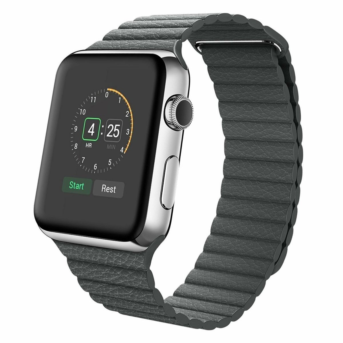 eses Kožený magnetický remienok pre Apple Watch - Čierny, 42mm/44mm/45mm/49mm