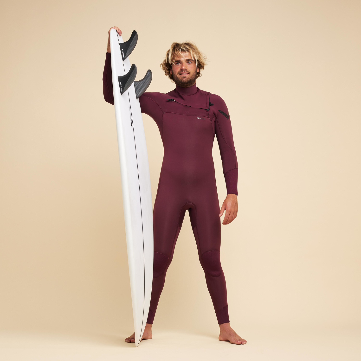 Pánsky neoprén 900 na surf 4/3 mm bordový