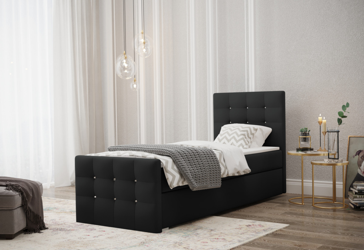 Expedo Čalúnená posteľ boxspring MARTYN, 90x200, cosmic 100, pravá