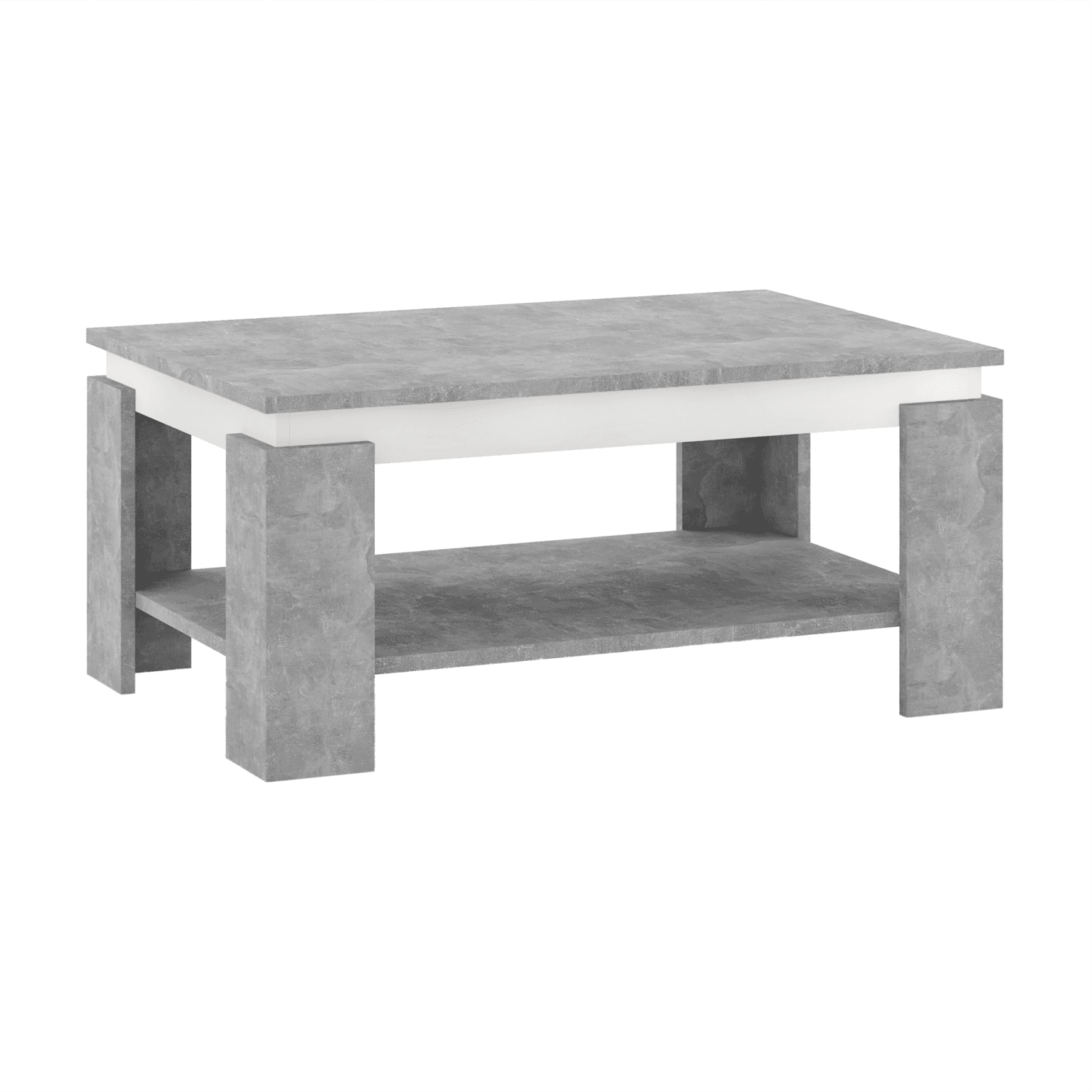 Konferenční stolek, beton/bílá, PIANI