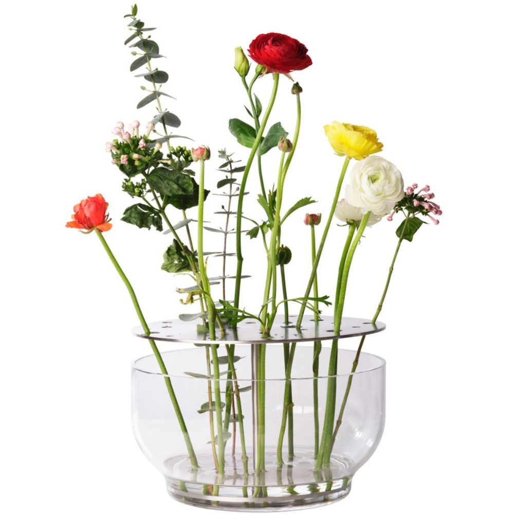 Váza IKEBANA 24 cm, strieborná, sklo, Fritz Hansen