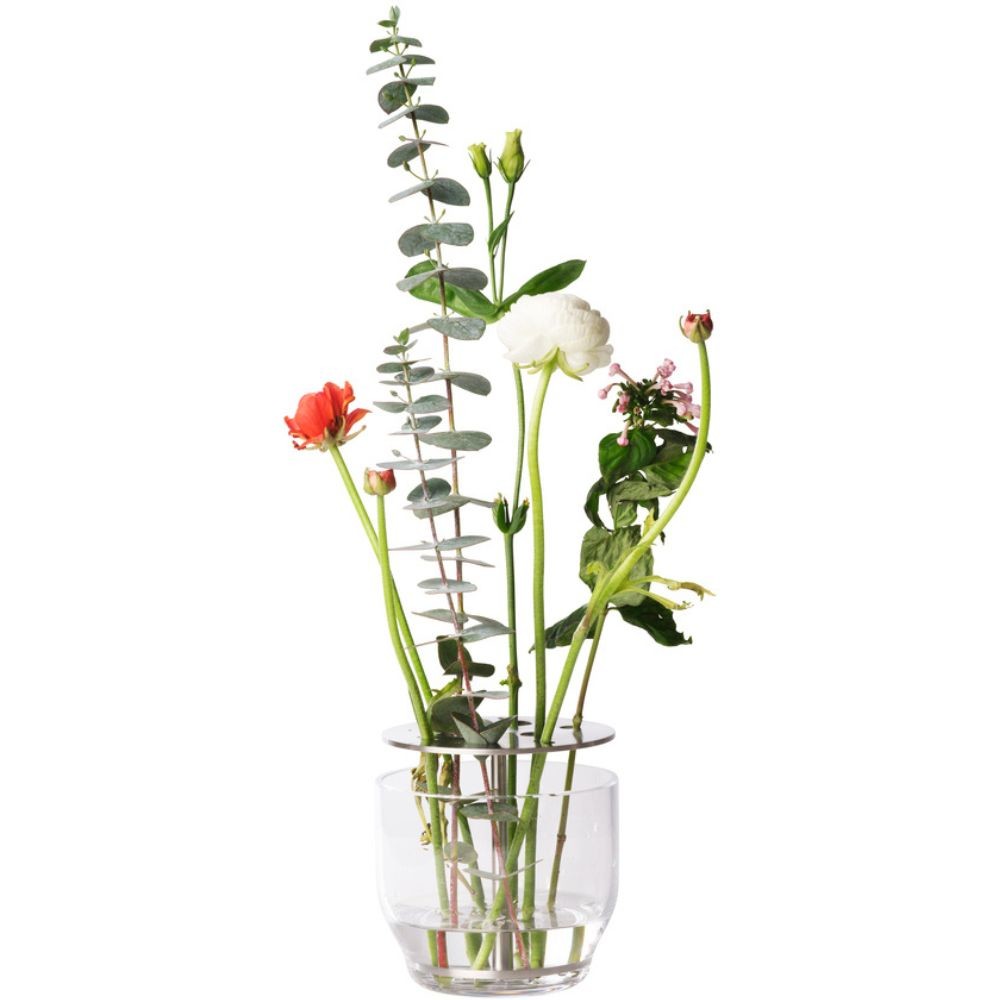 Váza IKEBANA 13 cm, strieborná, sklo, Fritz Hansen