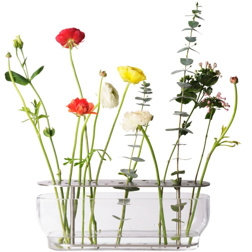 Váza IKEBANA 33 cm, strieborná, sklo, Fritz Hansen