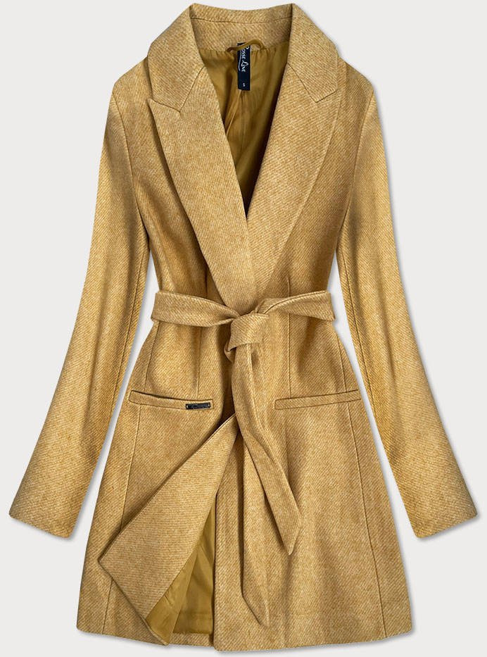 Dámsky kabát s prídavkom vlny RL PL-2715.31P žltý - Rosse Line XXL Žlutá