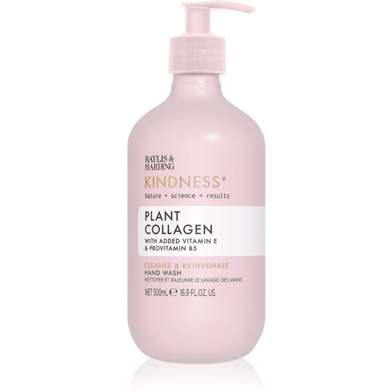 Baylis & Harding Kindness+ Plant Collagen Ošetrujúce tekuté mydlo na ruky Vône Coconut Milk & Rose Water 500 ml
