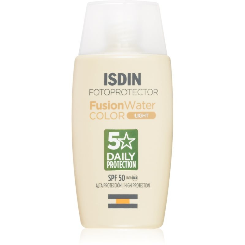 ISDIN Fusion Water opaľovací fluid na tvár SPF 50 odtieň light 50 ml