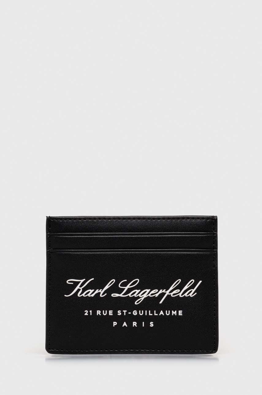 Puzdro na karty Karl Lagerfeld čierna farba