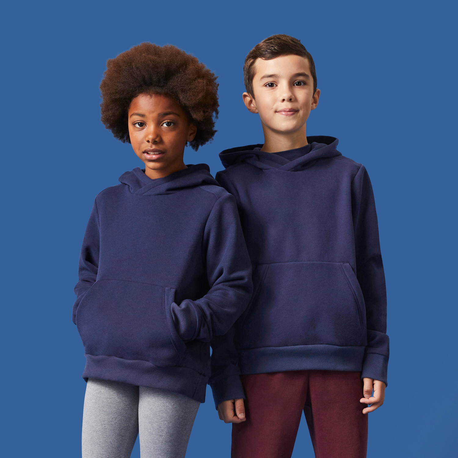 Detská hrejivá mikina s kapucňou unisex tmavomodrá