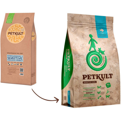 PETKULT   dog  SENSITIVE  FISH  adult    SMALL - 12kg