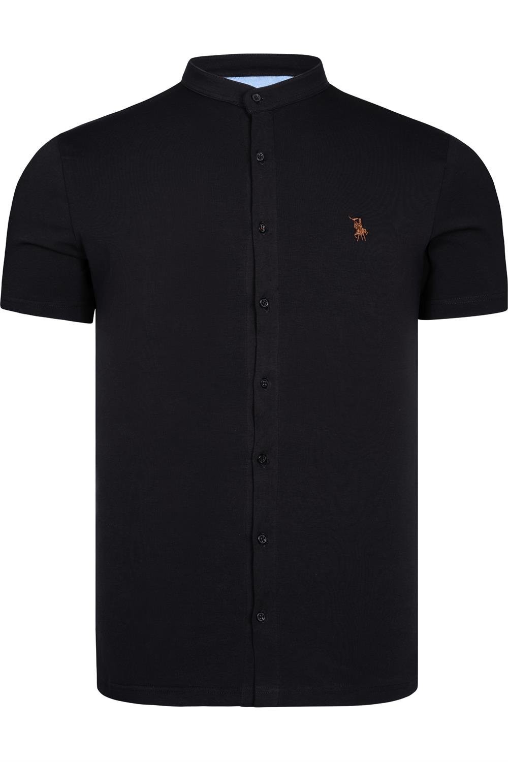 T8597 DEWBERRY MENS SLIMFIT SHIRT-BLACK