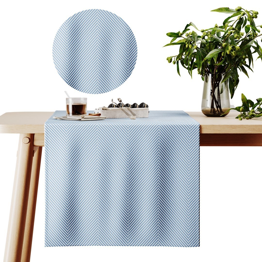 Ubrus AmeliaHome CLEAR bílá/modrá 40 x 140 cm