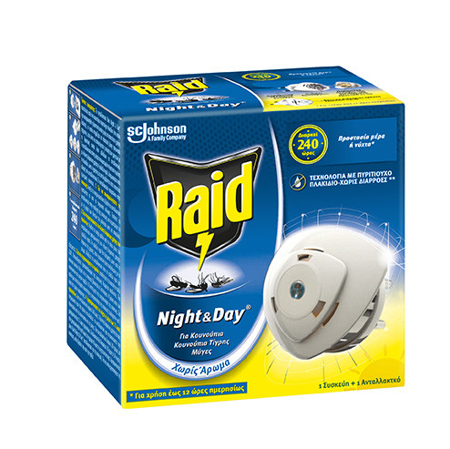 Raid Night & Day odparovač + 1 náhradná náplň