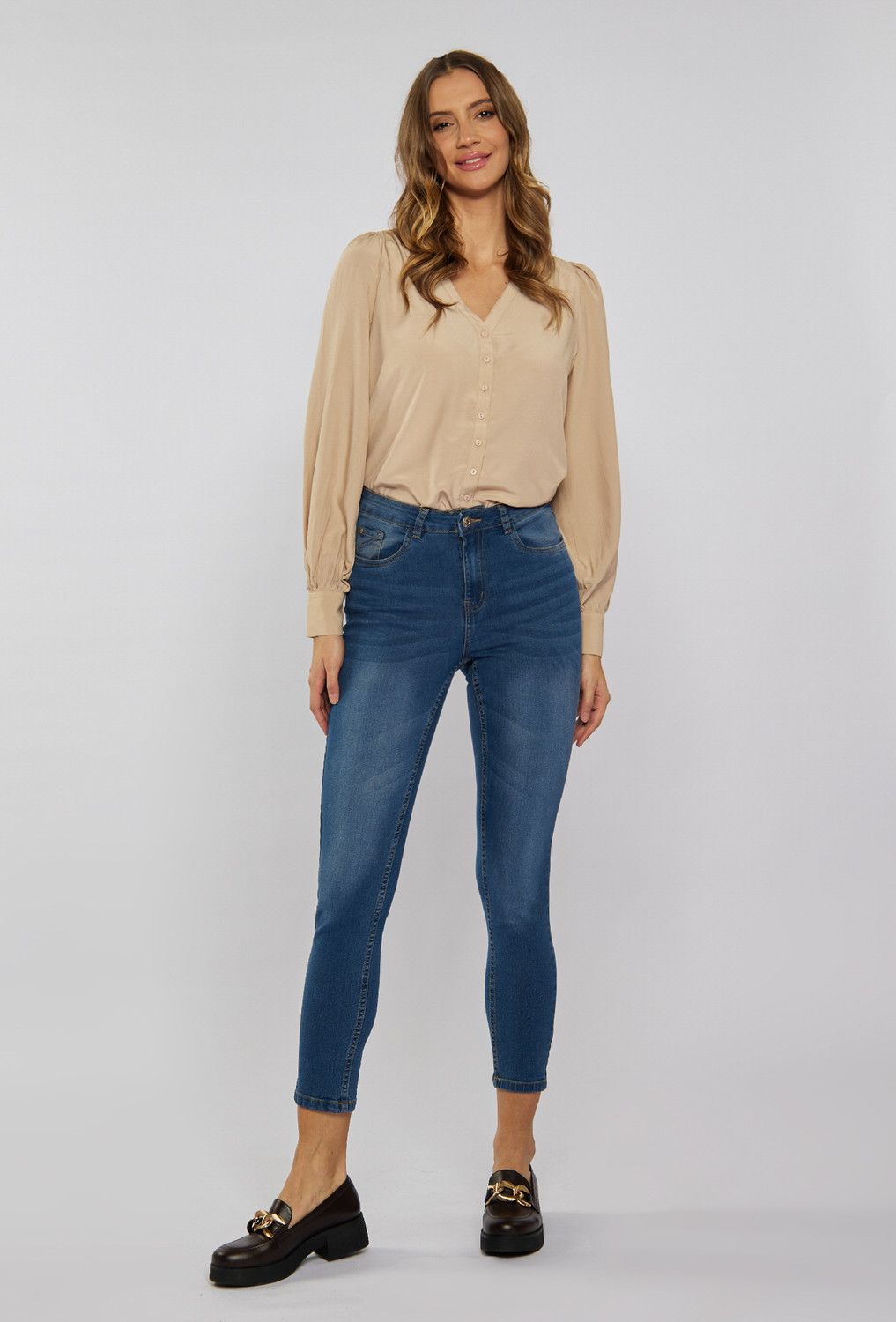 MONNARI Woman's Jeans High-Waisted Jeans Navy Blue