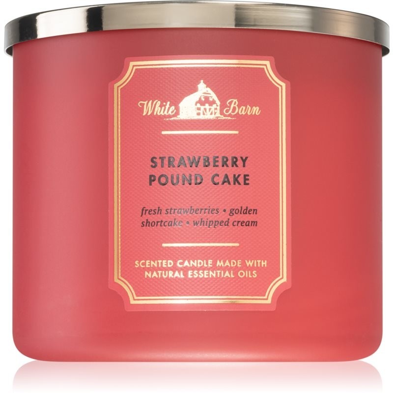 Bath & Body Works Strawberry Pound Cake vonná sviečka 411 g