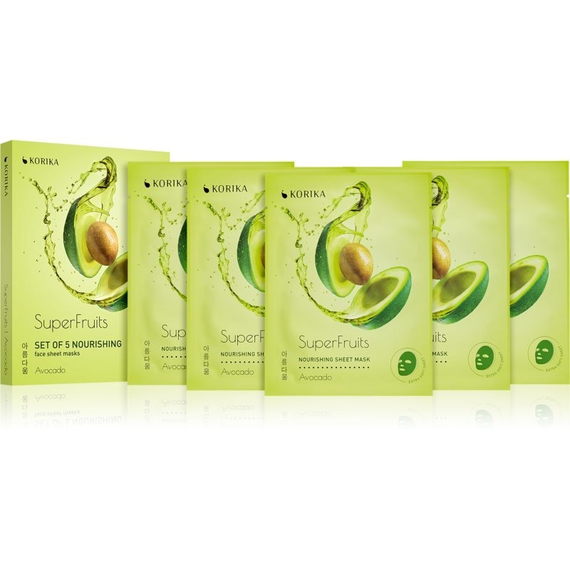 KORIKA SuperFruits set pleťových masiek za zvýhodnenú cenu Avocado (s vyživujúcim účinkom)