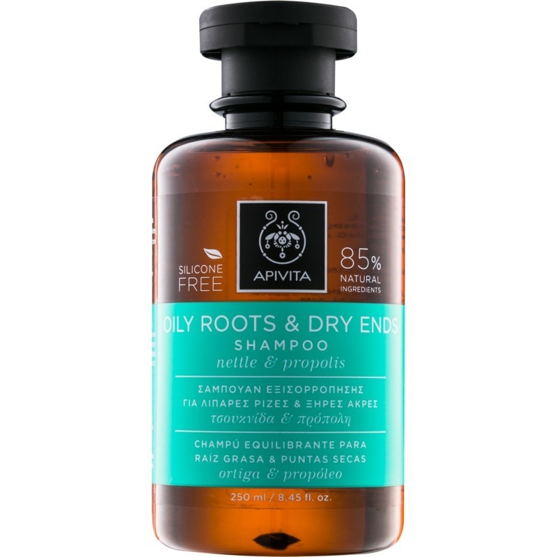 Apivita Holistic Hair Care Nettle & Propolis šampón pre mastnú vlasovú pokožku a suché končeky 250 ml