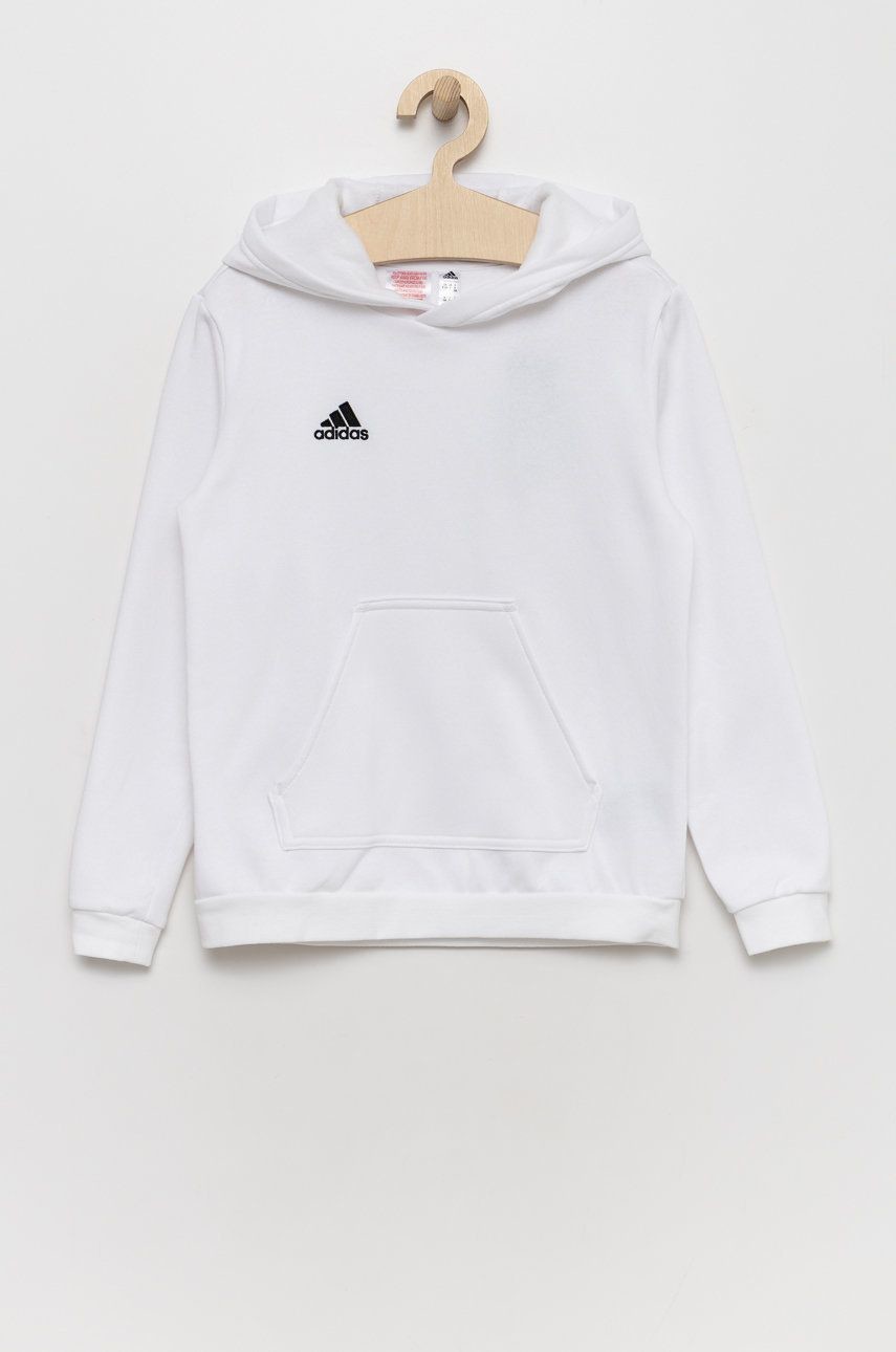 Detská mikina adidas Performance HG6303 biela farba, jednofarebná