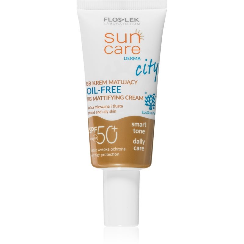 FlosLek Laboratorium Sun Care Derma City BB zmatňujúci BB krém bez obsahu oleja SPF 50+ 30 ml