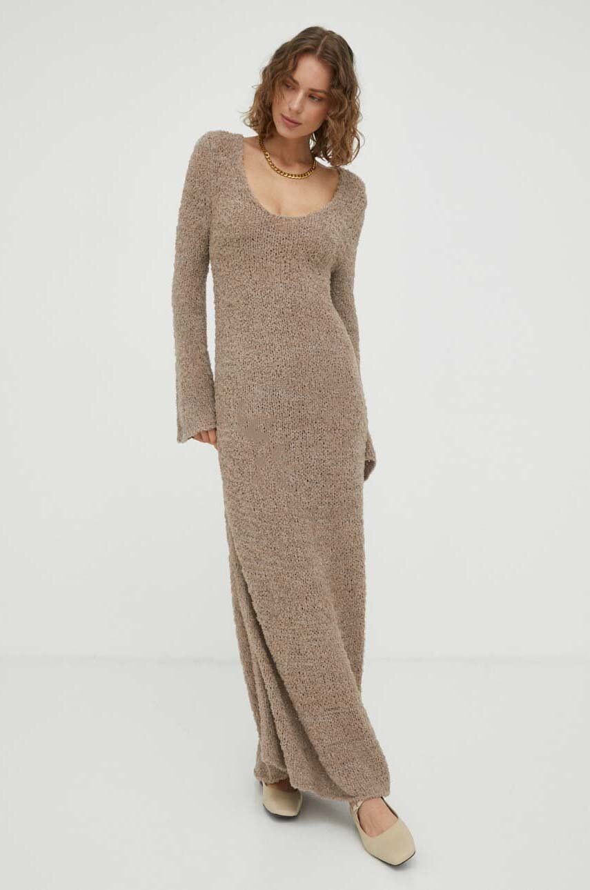 Šaty By Malene Birger béžová farba, maxi, priliehavá
